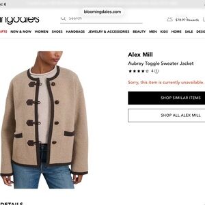 Alex Mill Aubrey Toggle Sweater Jacket - Tan and Black